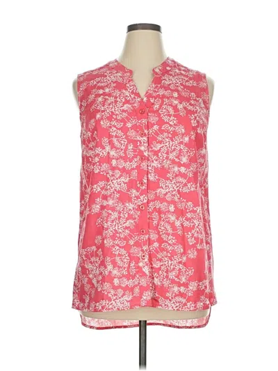 Pre-owned Woman Within Sleeveless Blouse In Pink