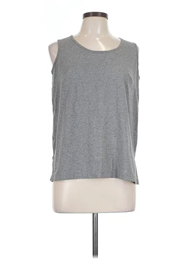 Pre-owned Woman Within Sleeveless Top Gray Scoop Neck Tops