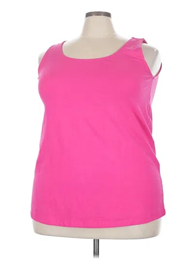 Pre-owned Woman Within Sleeveless Top Pink Scoop Neck Tops