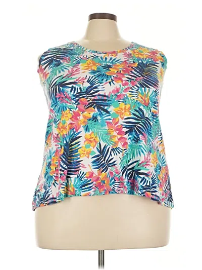 Pre-owned Woman Within Sleeveless T-shirt In Blue