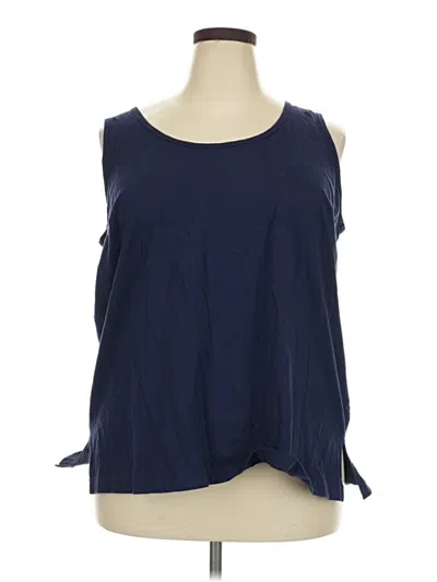 Pre-owned Woman Within Sleeveless T-shirt In Blue