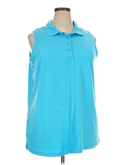 Pre-owned Woman Within Sleeveless T-shirt In Blue