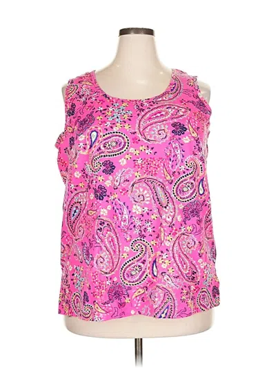 Pre-owned Woman Within Sleeveless T-shirt In Pink