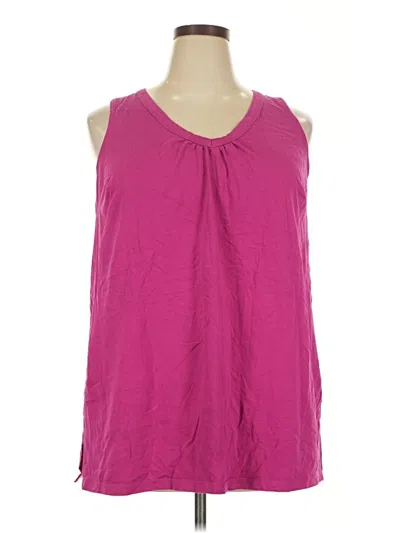 Pre-owned Woman Within Sleeveless T-shirt In Pink