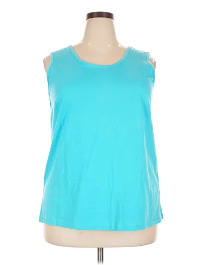 Pre-owned Woman Within Sleeveless T-shirt In Teal