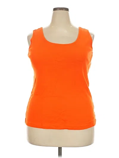 Pre-owned Woman Within Tank Top Orange Strapless Neckline Tops