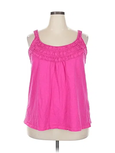 Pre-owned Woman Within Tank Top Pink Strapless Neckline Tops