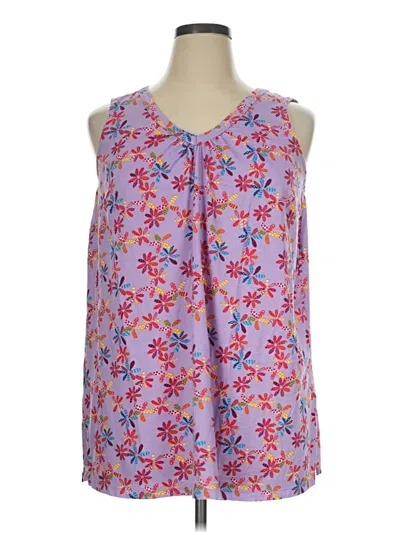 Pre-owned Woman Within Tank Top Purple Halter Neckline Tops
