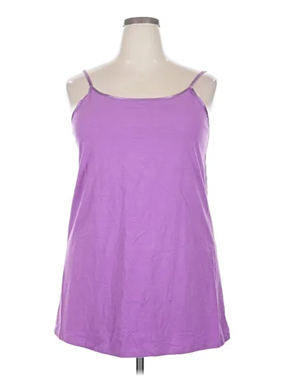 Pre-owned Woman Within Tank Top Purple Strapless Neckline Tops
