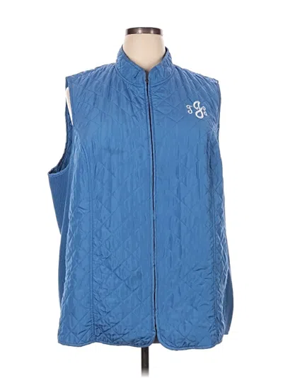 Pre-owned Woman Within Vest In Blue