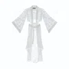 Women&women Women's Sevilla Off-white Color, Sheer Zebra Patterned Design Kimono Dress In White