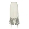 Women&women Women's White Hegra, Side-slit, Black Decorative Printed, Lined, Cotton, Harem Pants In White
