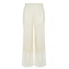 Women&women Women's White Sparkling Sheer Knit Fabric Detailed, High-waisted, Palazzo Pants In White