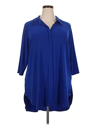 Pre-owned Women With Control 3/4 Sleeve Blouse In Blue