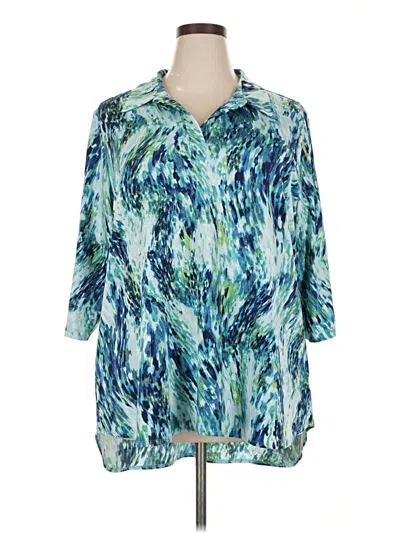 Pre-owned Women With Control 3/4 Sleeve Blouse In Teal