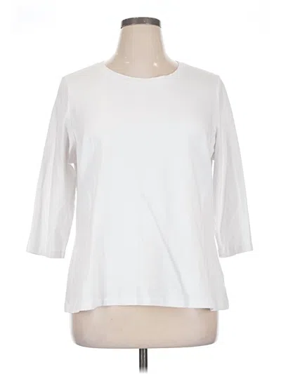 Pre-owned Women With Control 3/4 Sleeve Top White Boatneck Tops