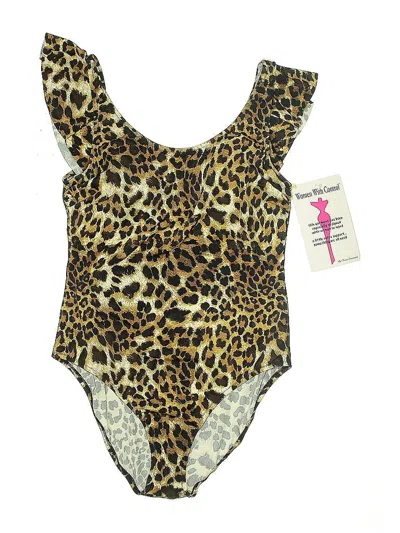 Pre-owned Women With Control One Piece Swimsuit In Gold