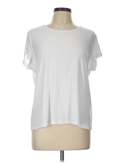 Pre-owned Women With Control Short Sleeve Top White Crew Neck Tops