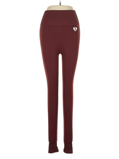 Pre-owned Women's Best Active Pants In Burgundy