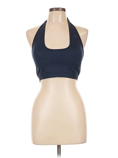 Pre-owned Women's Best Tank Top Blue Halter Neckline Tops