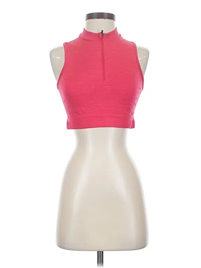 Pre-owned Women's Best Tank Top Pink Halter Neckline Tops