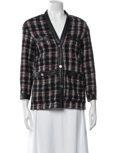 Pre-owned Women's History Museum Plaid Print Jacket In Black