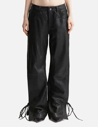 Won Hundred Baggy String Leather Trousers