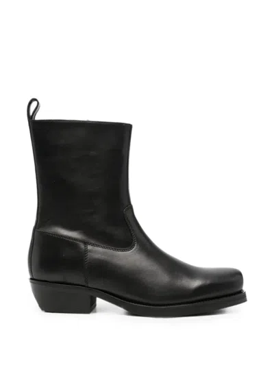 Won Hundred Barcelona Leather Cowboy Boots In Black