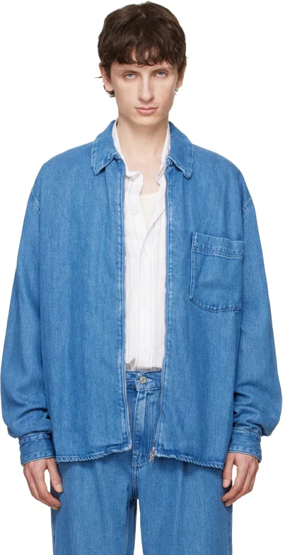 Won Hundred Blue Zayne Denim Zip Shirt In Multi