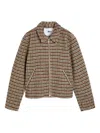 Won Hundred Dutton Houndstooth Brushed Wool-blend Jacket In Brown