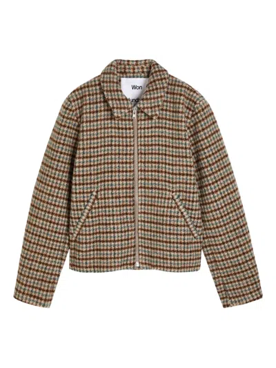 WON HUNDRED CHECKED ZIP OVERSHIRT
