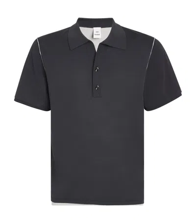 Won Hundred Cotton Double-layer Polo Shirt In Black