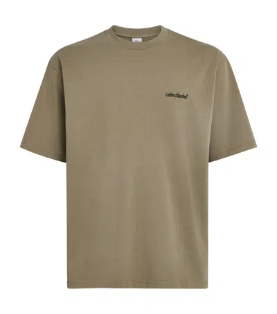 Won Hundred Cotton Italic Logo T-shirt In Green