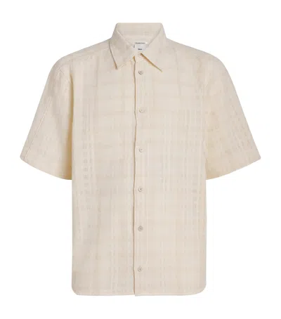Won Hundred Cotton-blend Check Short-sleeve Shirt In Neutral
