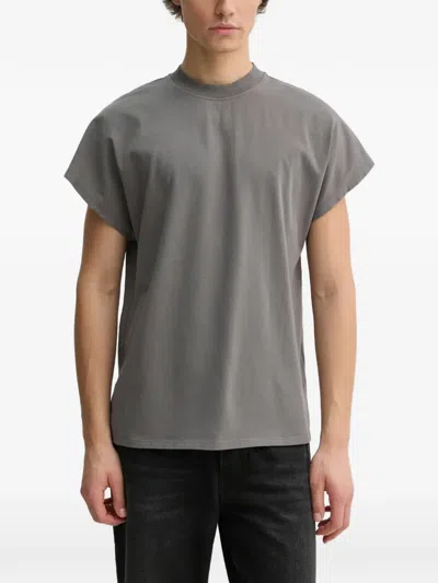 Won Hundred Creed Ribbed-trim Cap-sleeve T-shirt In Gray