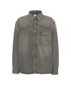 Won Hundred Denim Overshirt With Button-up Front In Gray