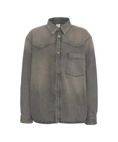 Won Hundred Denim Overshirt With Button-up Front In Gray