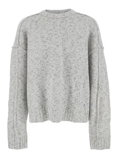 Won Hundred Dropped-shoulder Wool Blend Crewneck Sweater For Men In Grey
