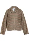 Won Hundred Dutton Houndstooth Brushed Wool-blend Jacket In Neutral