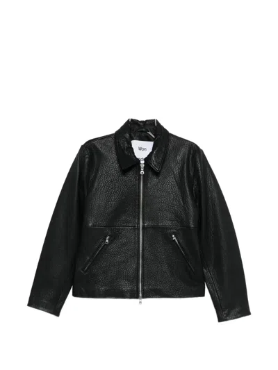 Won Hundred Dutton Leather Jacket In Black