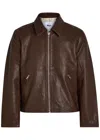 Won Hundred Dutton Textured Leather Jacket In Brown