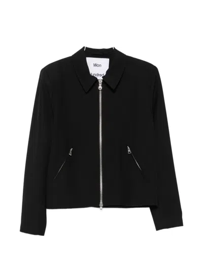 Won Hundred Dutton Zip-up Overshirt In Black