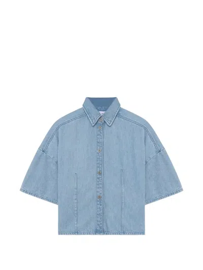 Won Hundred Gali Short-sleeve Denim Shirt In Blue