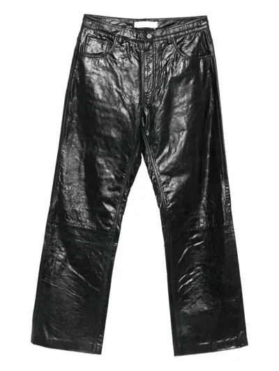 Won Hundred Genoa Leather Pants In Black