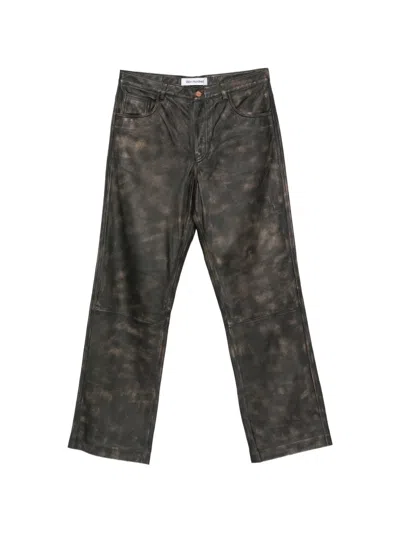 Won Hundred Genoa Leather Trousers In Black