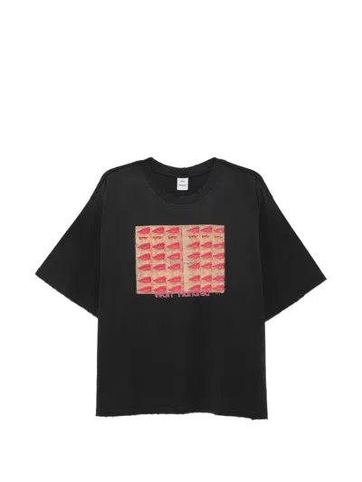 Won Hundred Graphic-print Distressed T-shirt In 블랙