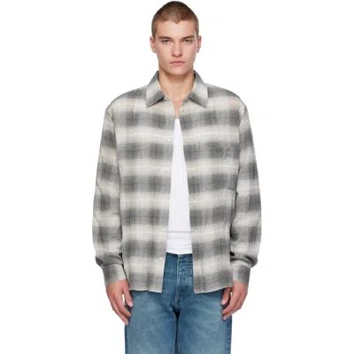 Won Hundred Gray Pete Check Shirt In Black Comb.