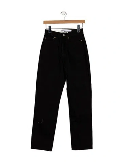 Pre-owned Won Hundred High-rise Straight Leg Jeans In Black