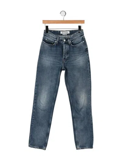 Pre-owned Won Hundred High-rise Straight Leg Jeans In Blue