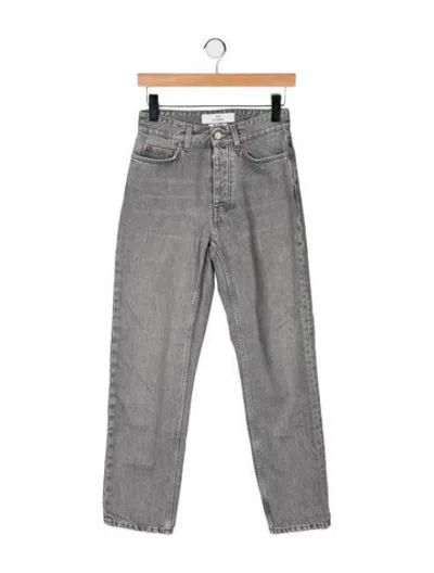 Pre-owned Won Hundred High-rise Straight Leg Jeans In Grey